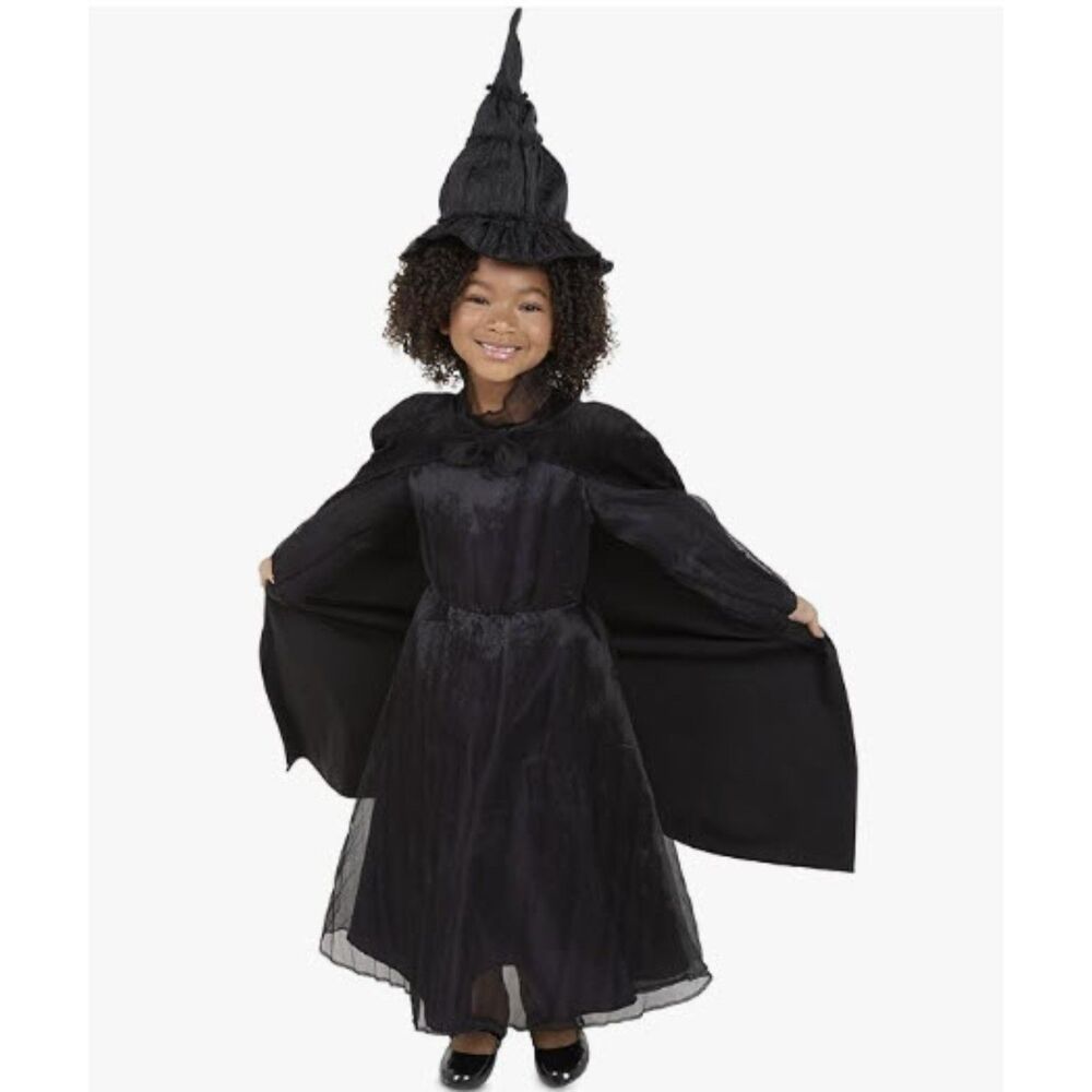 Wicked Elphaba Dress for Girls Official Halloween Costume, Size 4-6